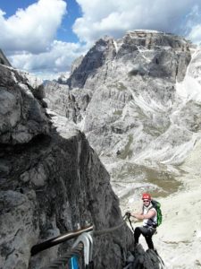 Abstieg Toblinger Knoten Ostseite, Klettersteig Sextner Dolomiten